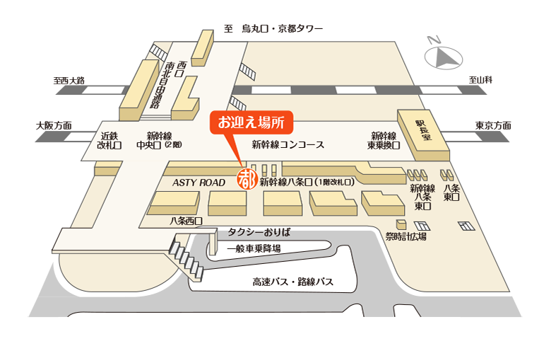 京都駅八条口１階新幹線改札